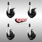 Service Caster 5 Inch 316SS Soft Rubber Swivel 1 Inch Stem Caster Lock Brake SCC, 2PK SCC-SS316TTLEX20S514-SRS-2-S-2-1 - alternate 3